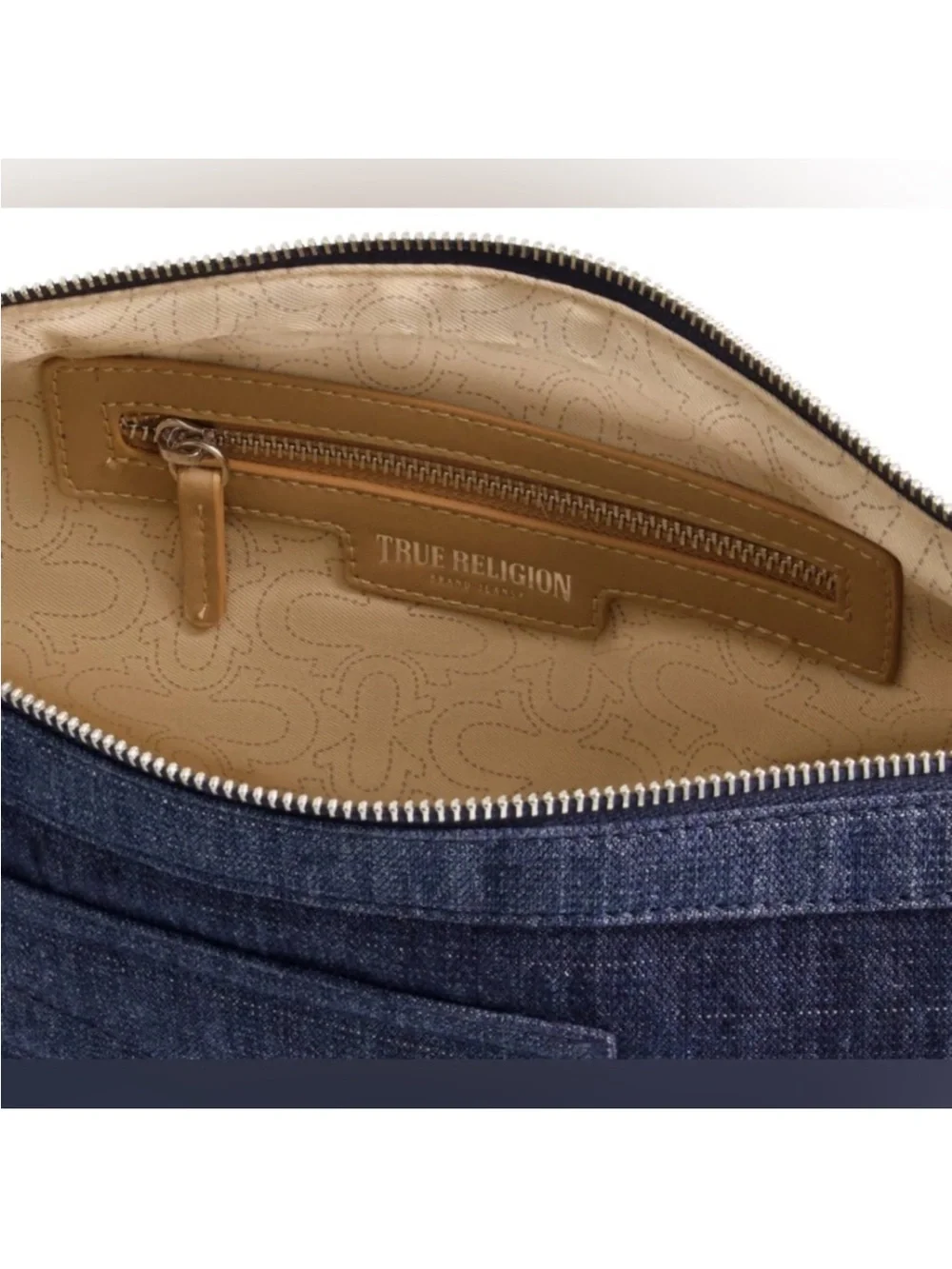 NWT True Religion Utility Hobo Denim Bag w/ Shoulder Crossbody Strap HorseShoe